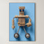 Jute Robot – Surreal Folk Art Craft Wall Art 417