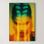 Amber Glow – Surreal Neon Light Glass Portrait Wall Art 211