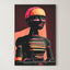 Synthetic Stillness – Surreal Graphic Neon Profile Wall Art 598