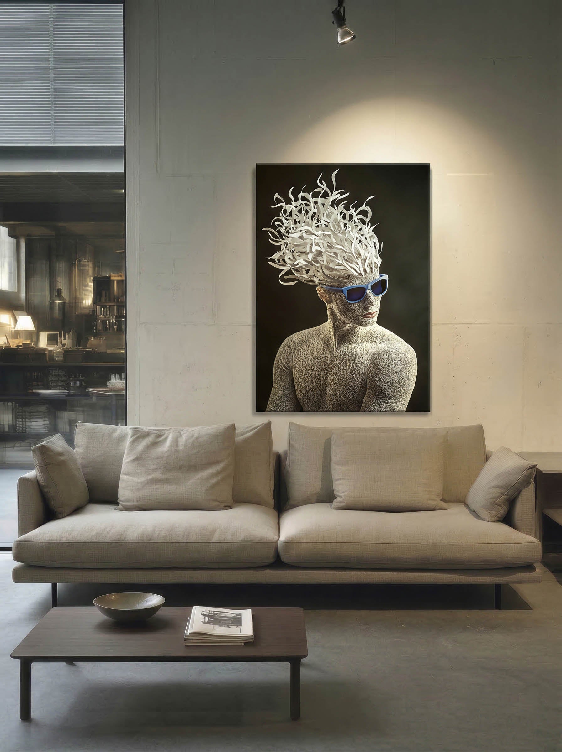 Abstract Ribbons Portrait – Surreal Abstract Wall Art 016