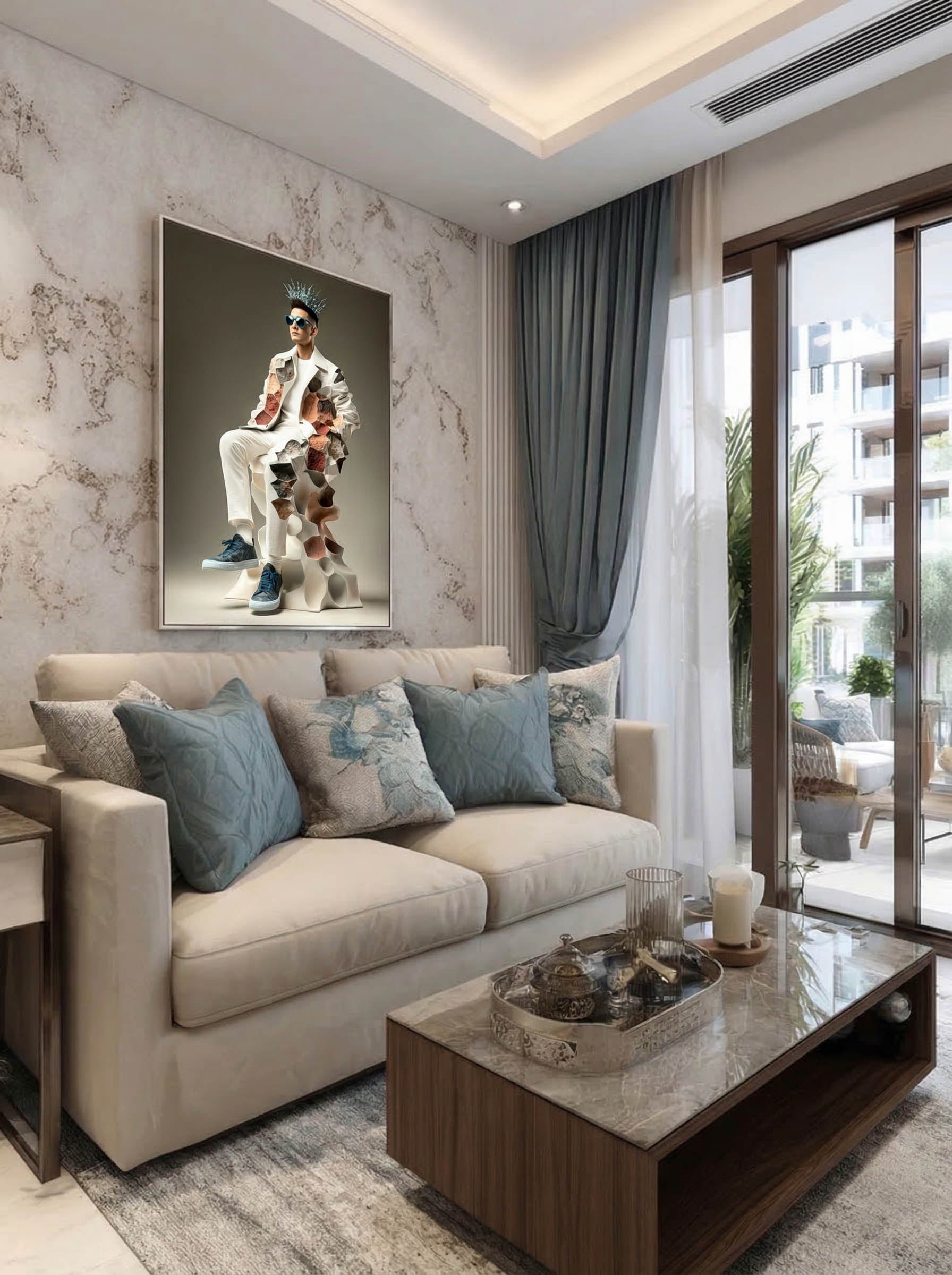 Modern Sculptural Portrait – Surreal Sculptural Wall Art 021