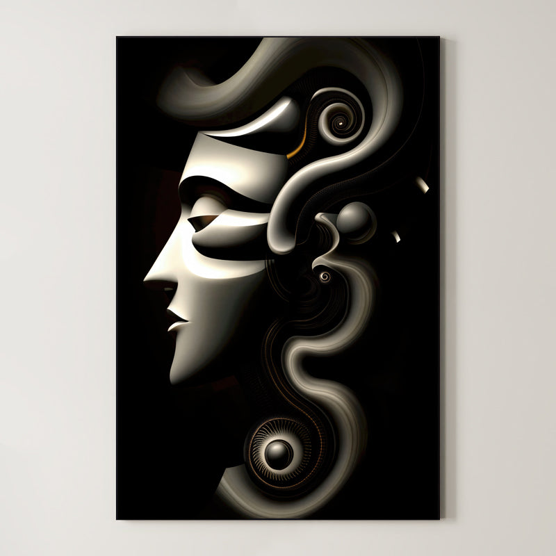 Mechanical Muse – Surreal Sculptural Portrait Wall Art 531 Main image