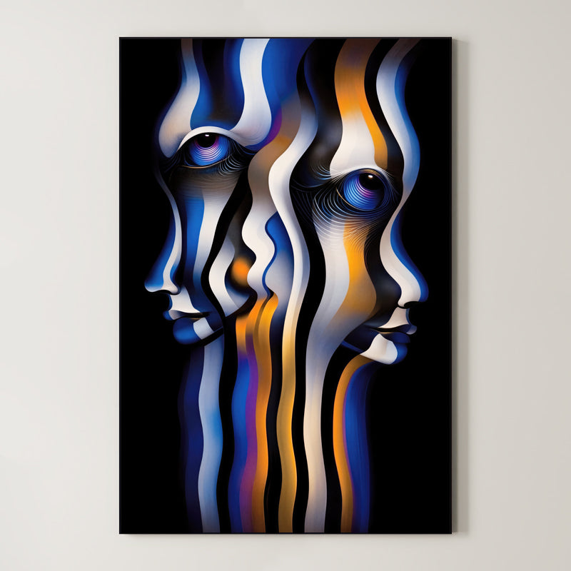 Divergent Vision – Surreal Blue Orange Portrait Wall Art 528 Main image