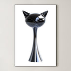 Modern Abstract Cat – Surreal Animal Wall Art 084