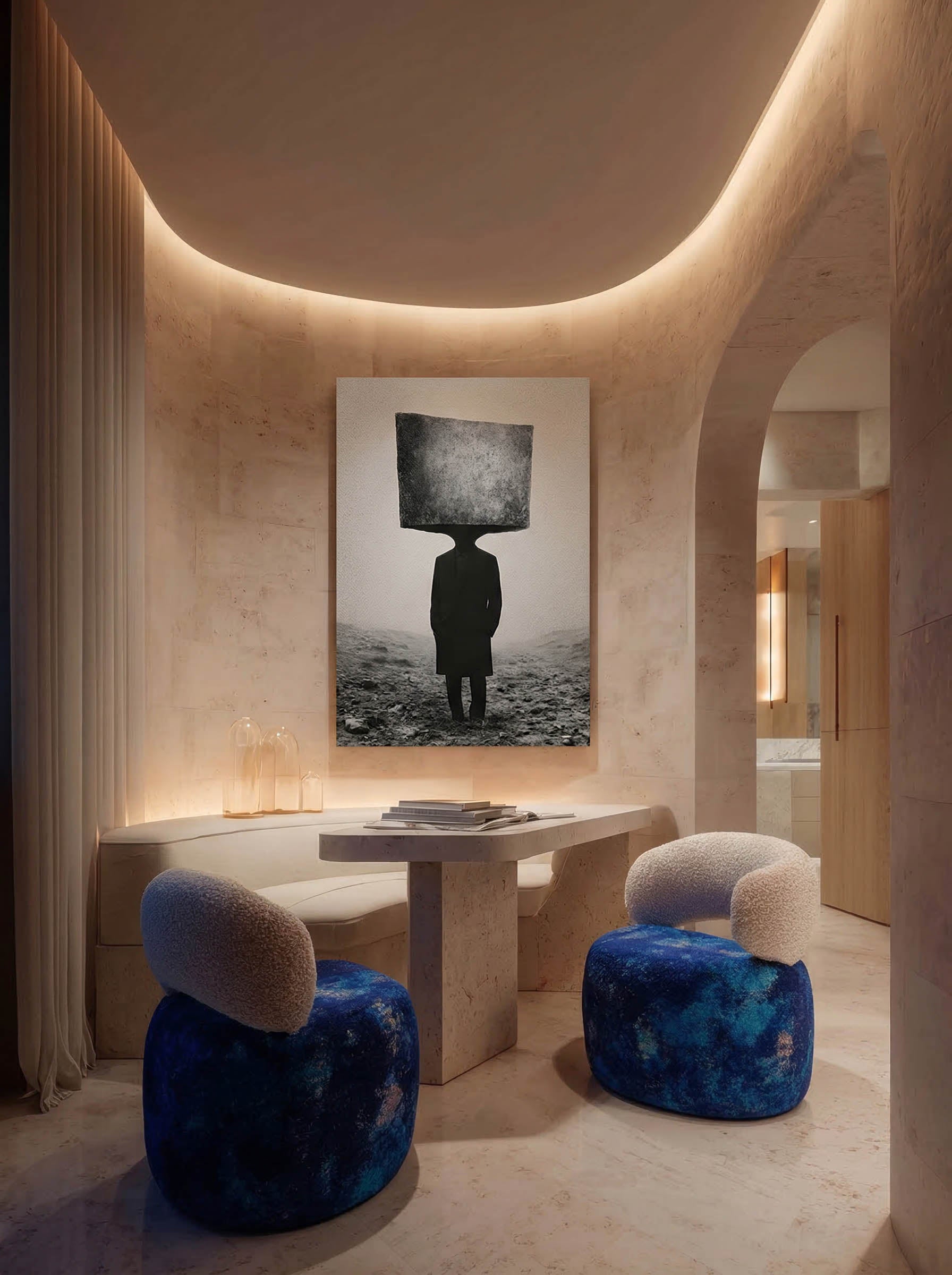 Conceptual Brutalist Portrait – Surreal Brutalist Wall Art 029