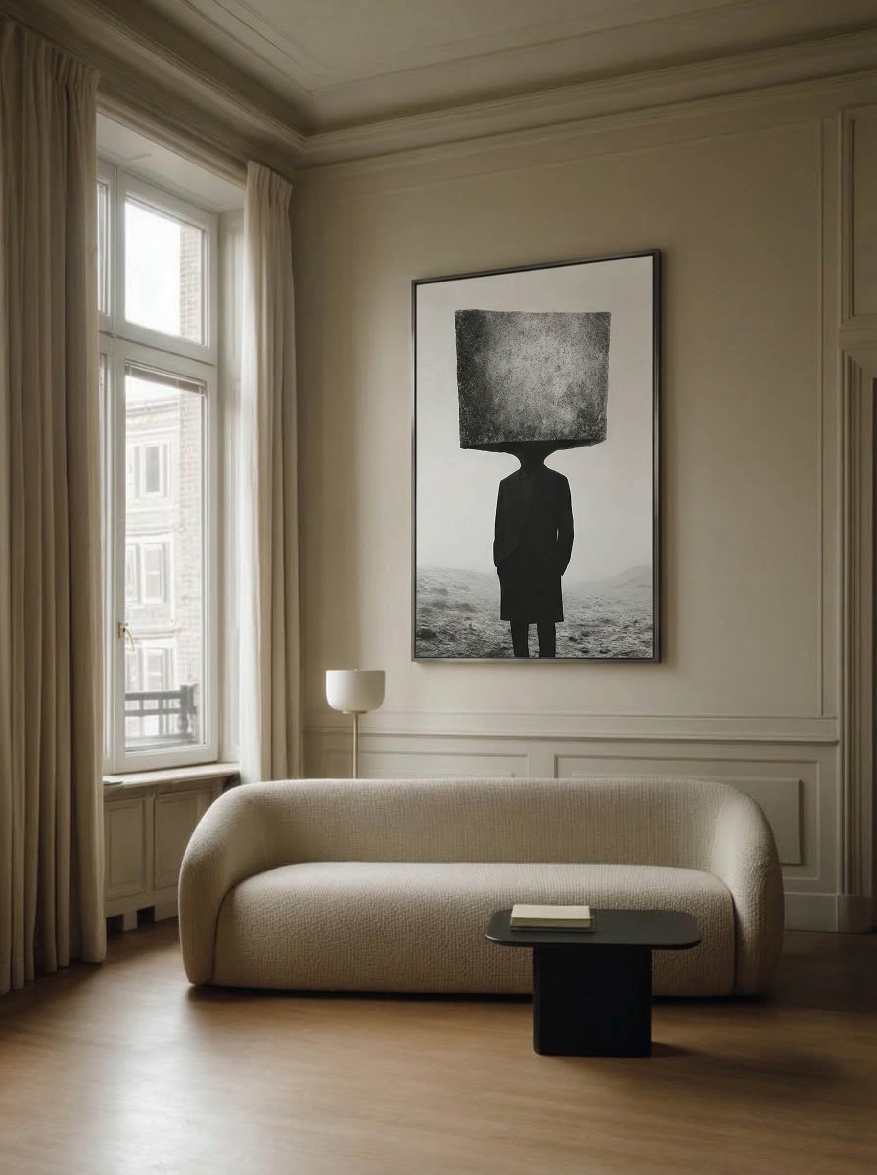 Conceptual Brutalist Portrait – Surreal Brutalist Wall Art 029