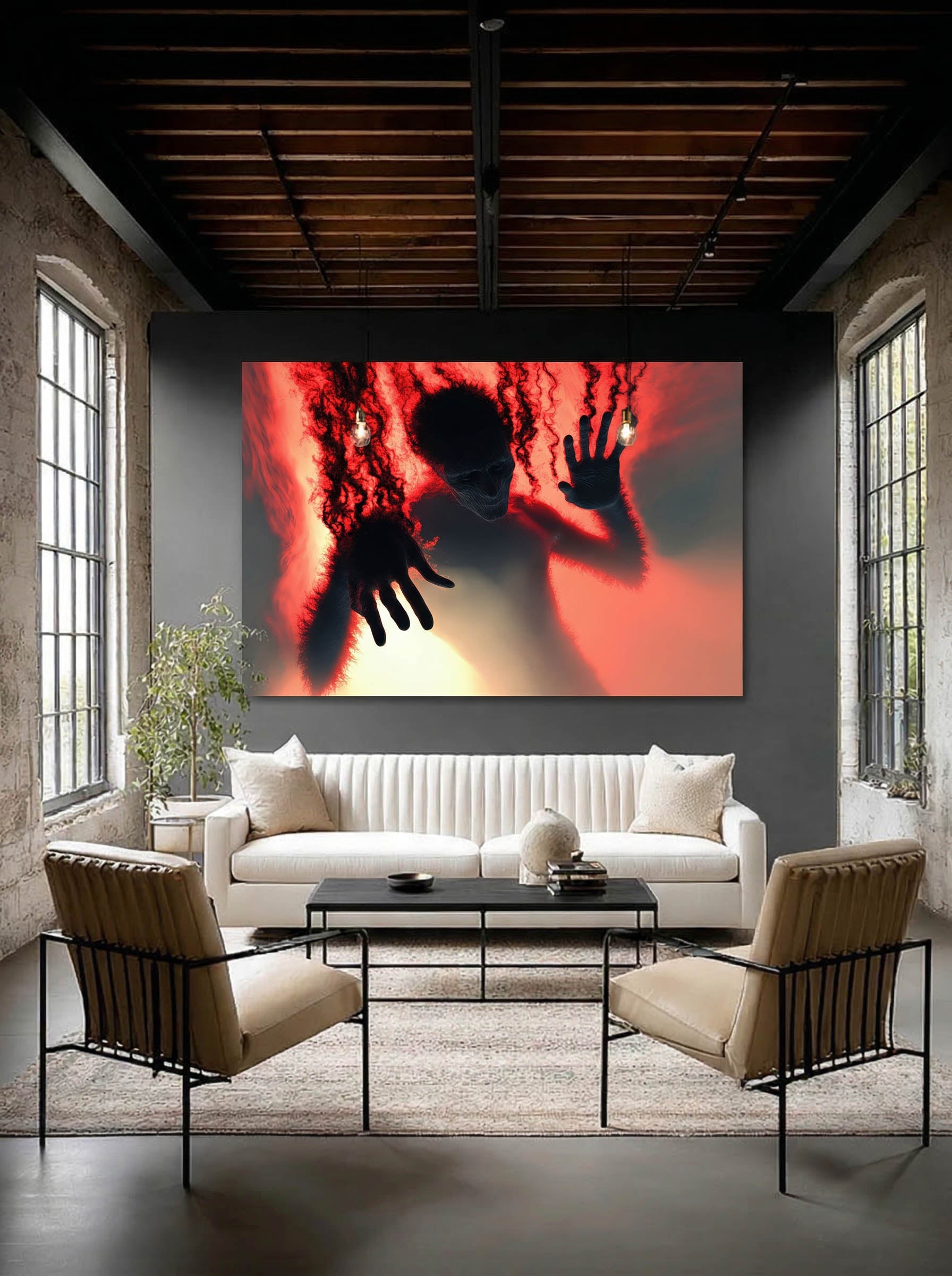 Dark Surreal Figure – Surreal Shadow Portrait Wall Art 042