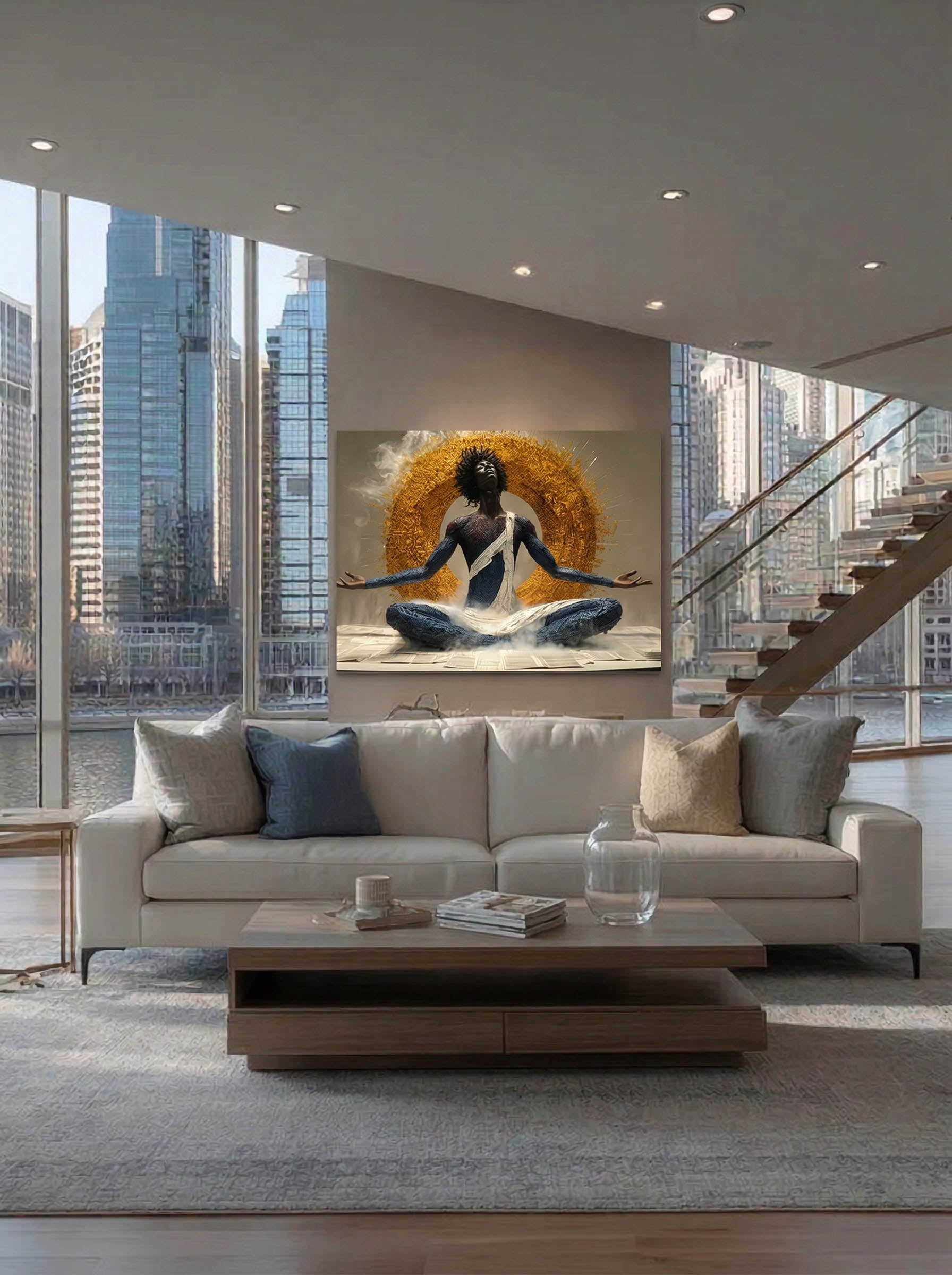 Stylized Meditative Art – Surreal Calm Abstract Wall Art 043
