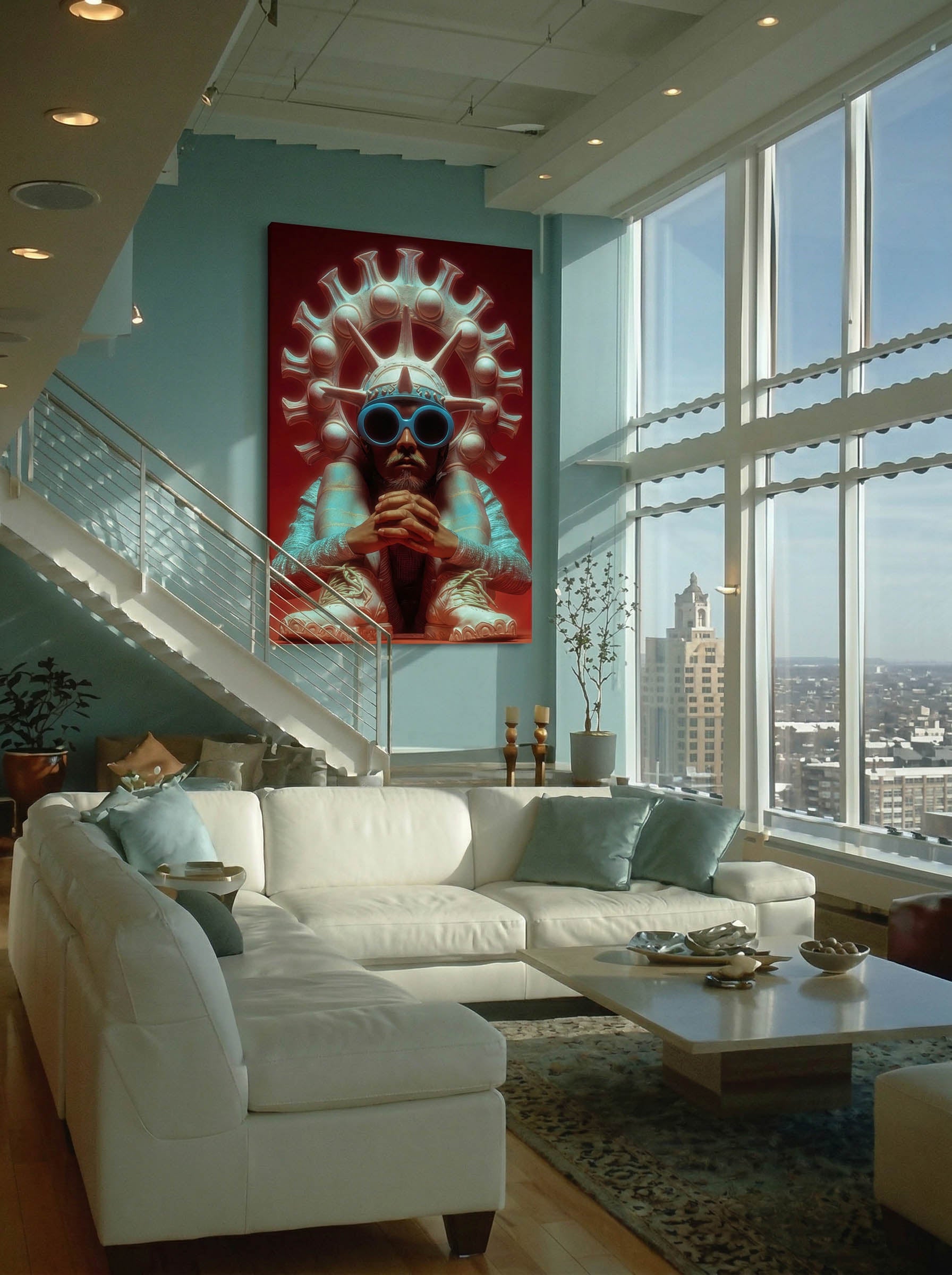 Contemporary Radiant Profile – Surreal Luminous Wall Art 053