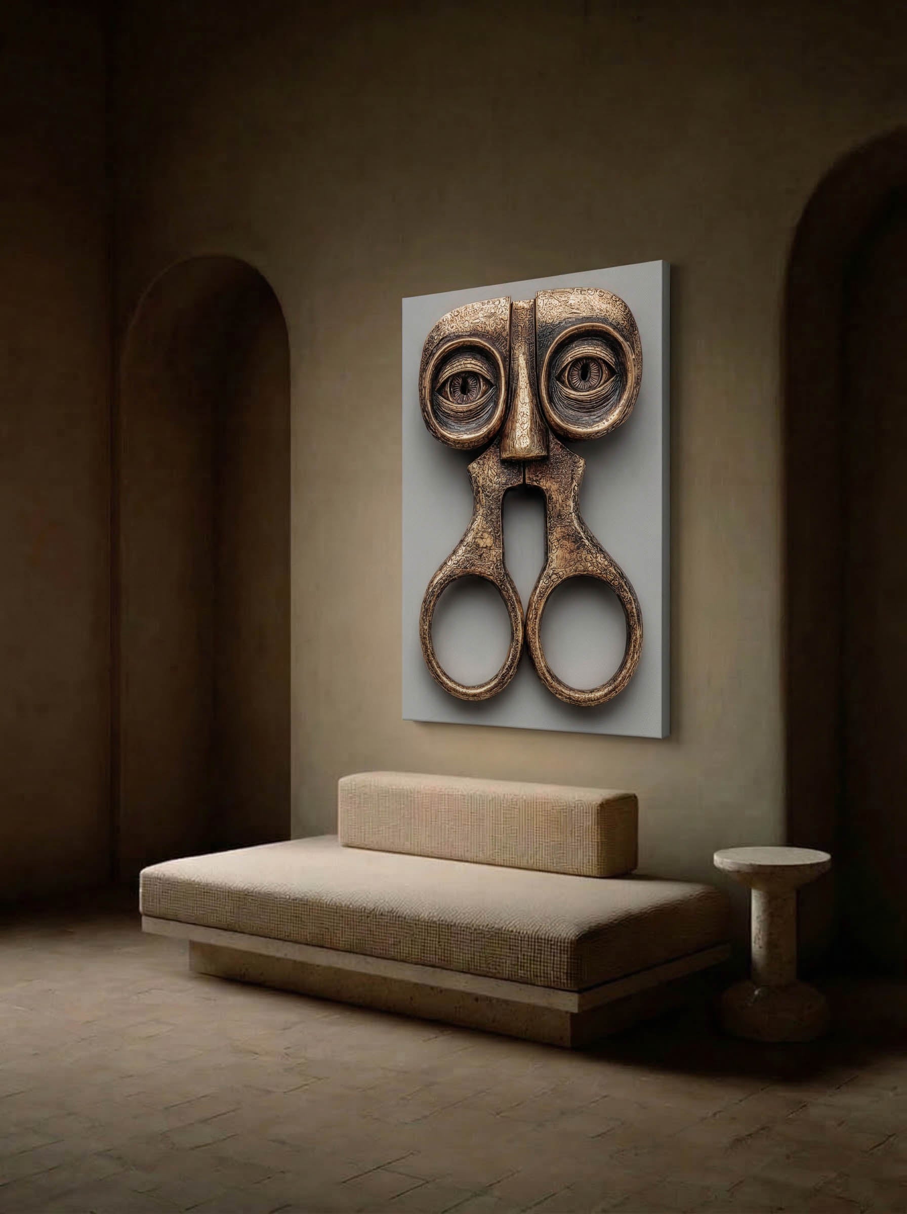 Scissors Face – Surreal Conceptual Wall Art 057