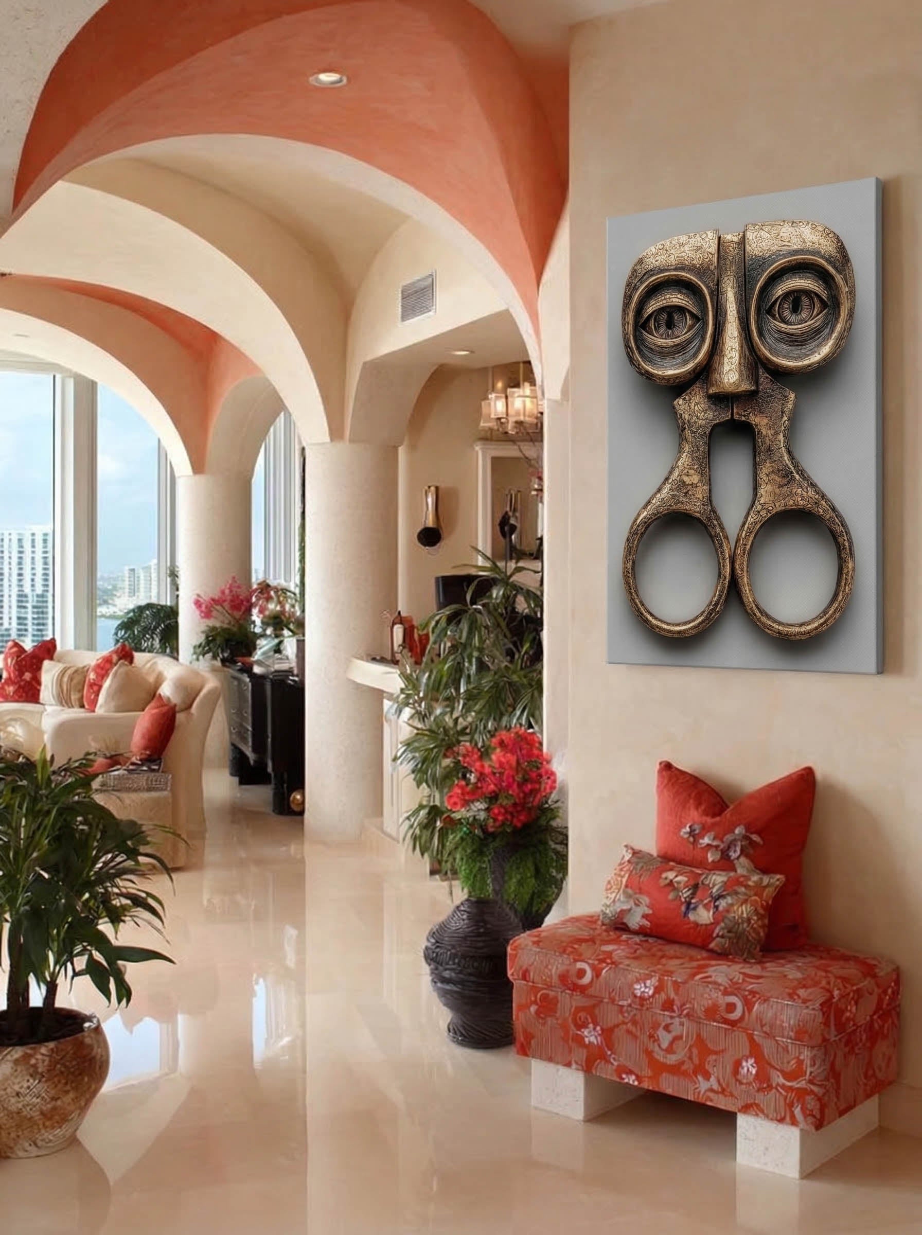 Scissors Face – Surreal Conceptual Wall Art 057