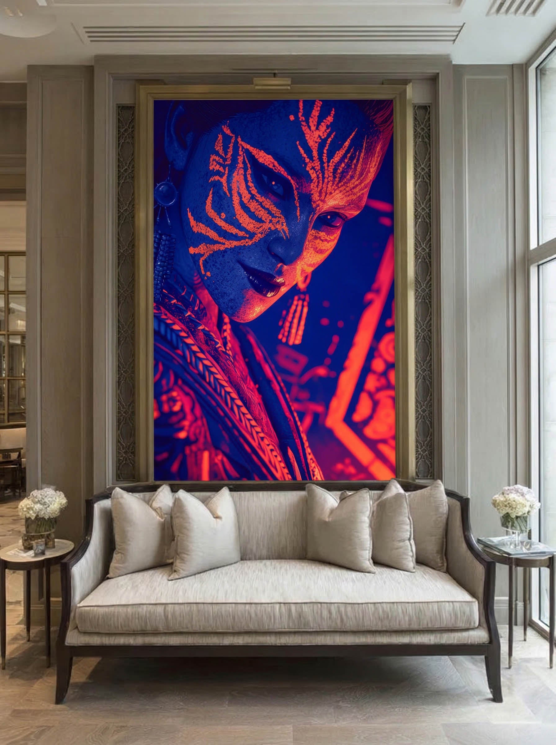 Neon Body Paint Art – Surreal Neon Wall Art 066