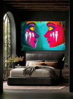 Magenta Echoes – Surreal Psychedelic Dual Portrait Wall Art 071