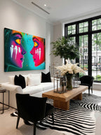 Magenta Echoes – Surreal Psychedelic Dual Portrait Wall Art 071