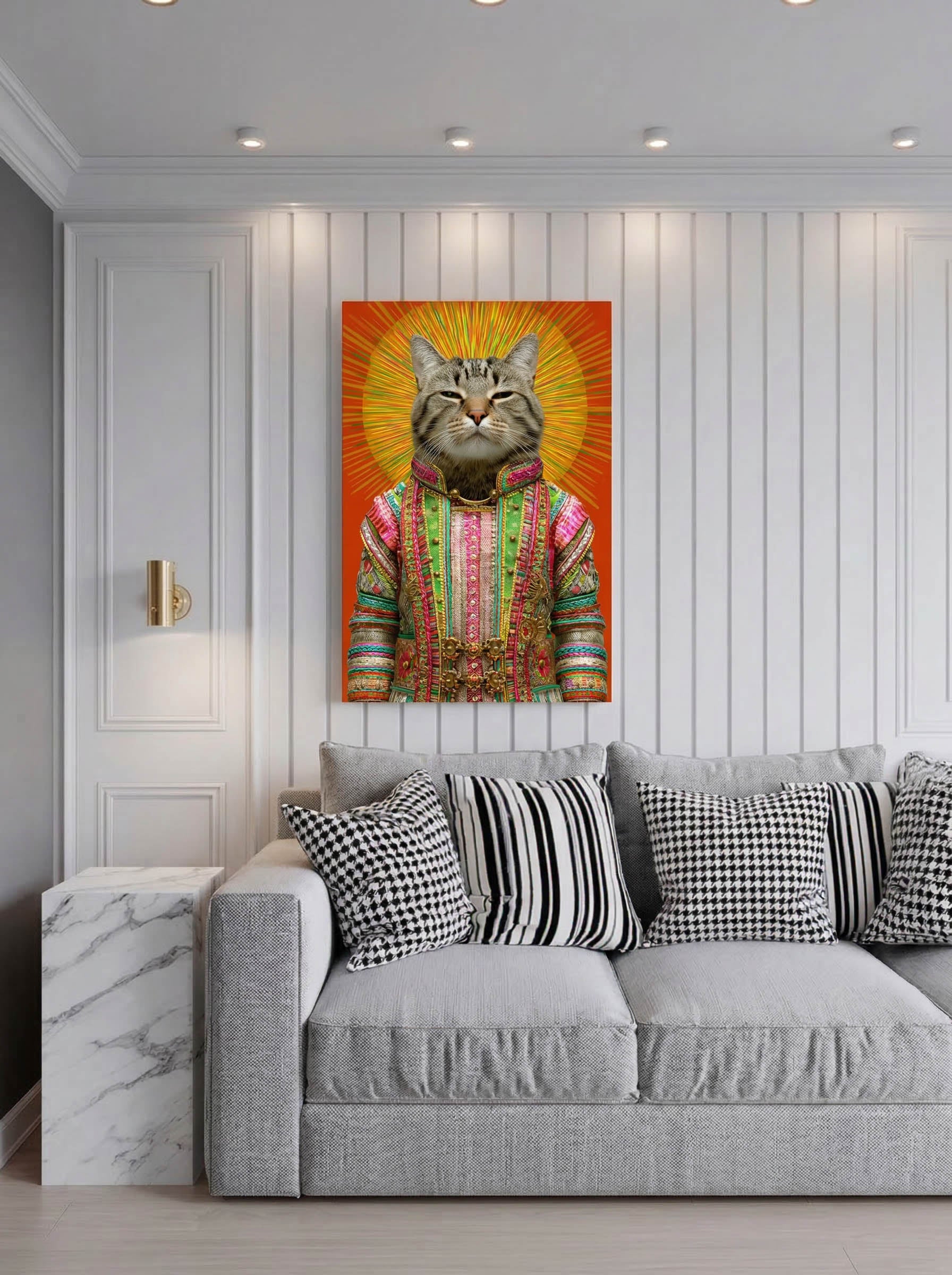 Regal Cat Portrait – Surreal Animal Wall Art 078 Secondary image