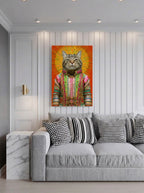 Regal Cat Portrait – Surreal Animal Wall Art 078