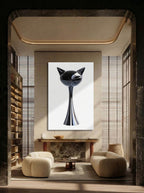 Modern Abstract Cat – Surreal Animal Wall Art 084