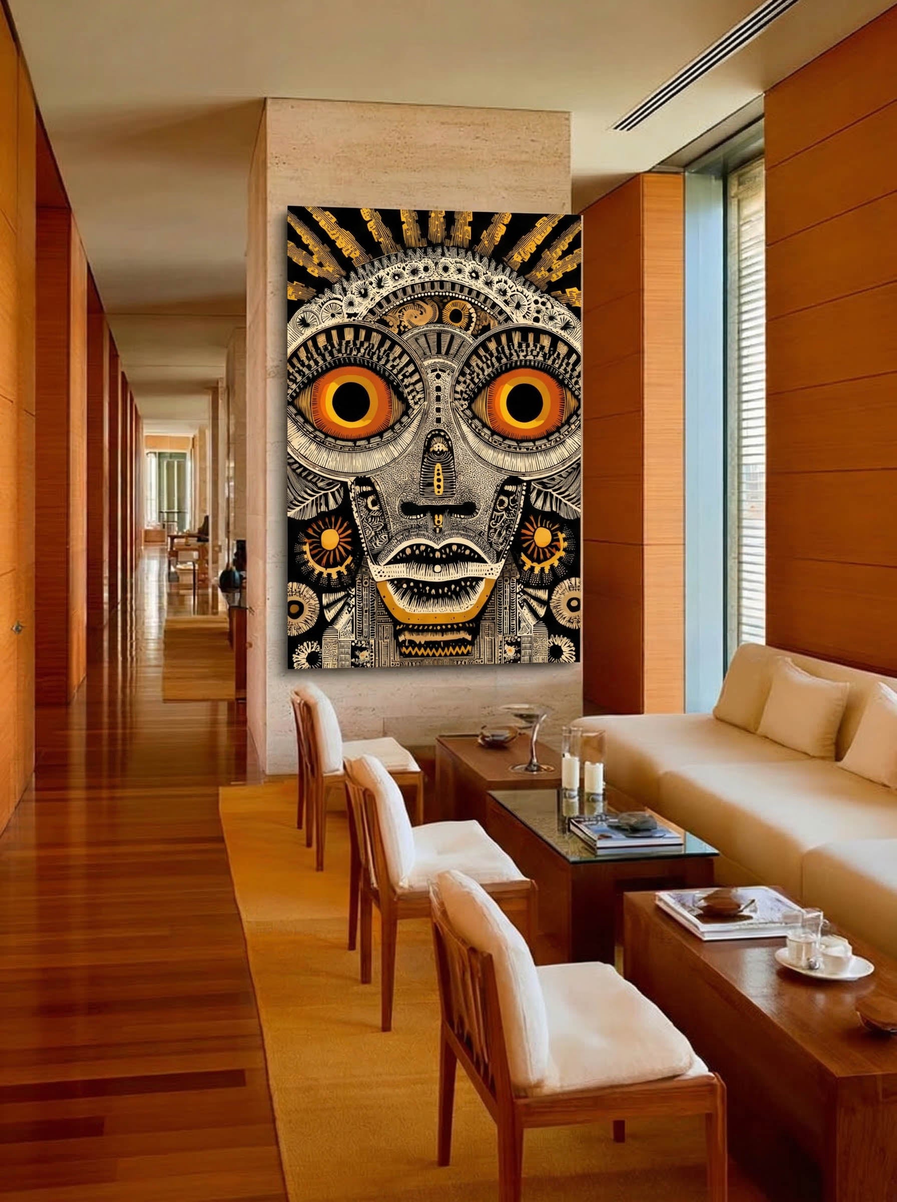 Tribal Face Illustration – Surreal Tribal Wall Art 088