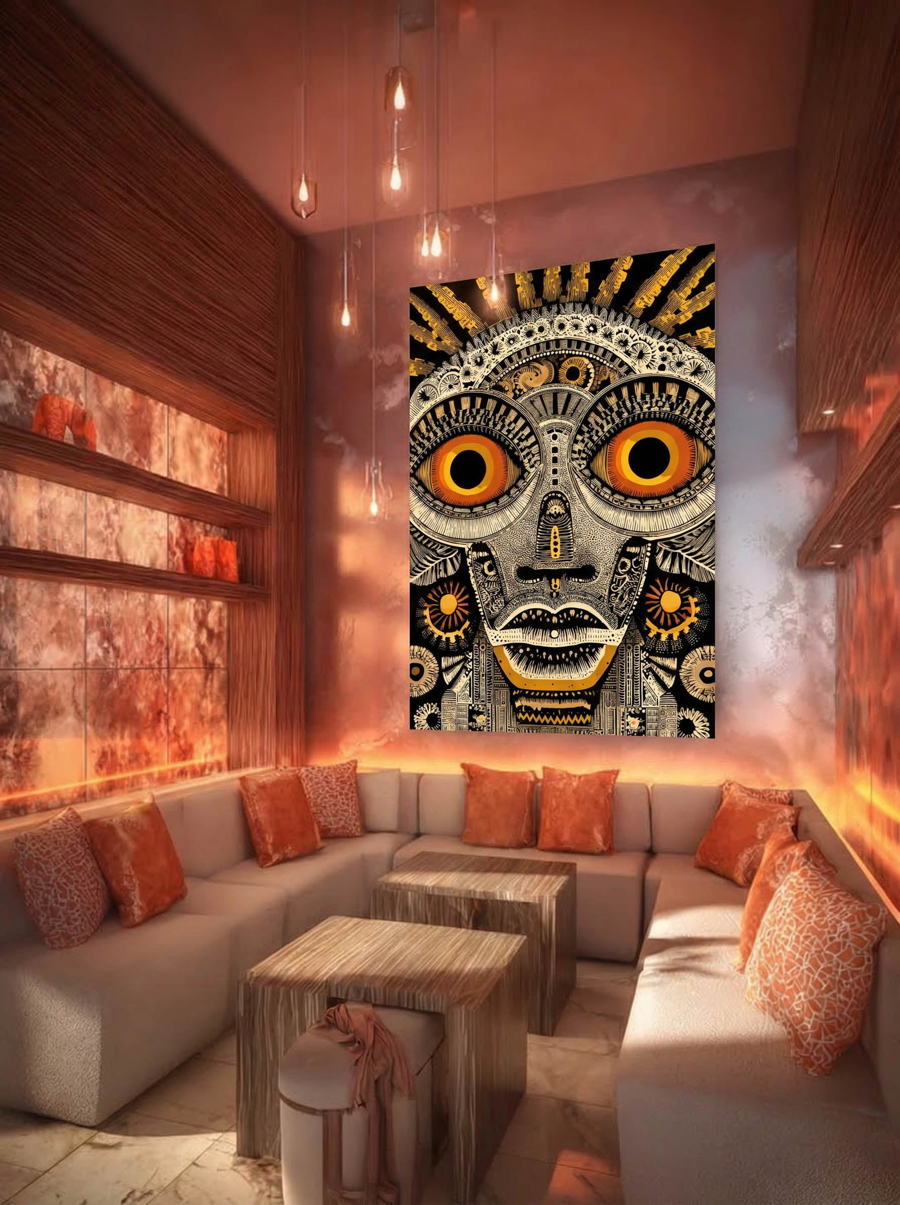 Tribal Face Illustration – Surreal Tribal Wall Art 088