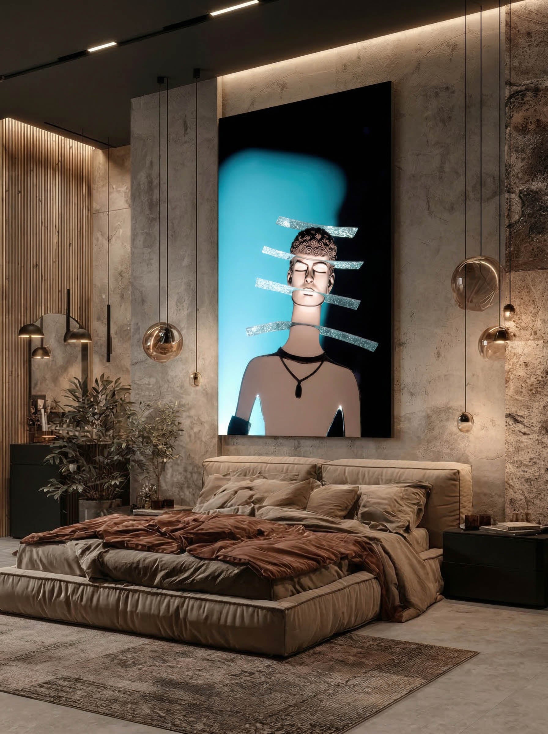 Modern Surreal Bust – Surreal Sculptural Wall Art 092
