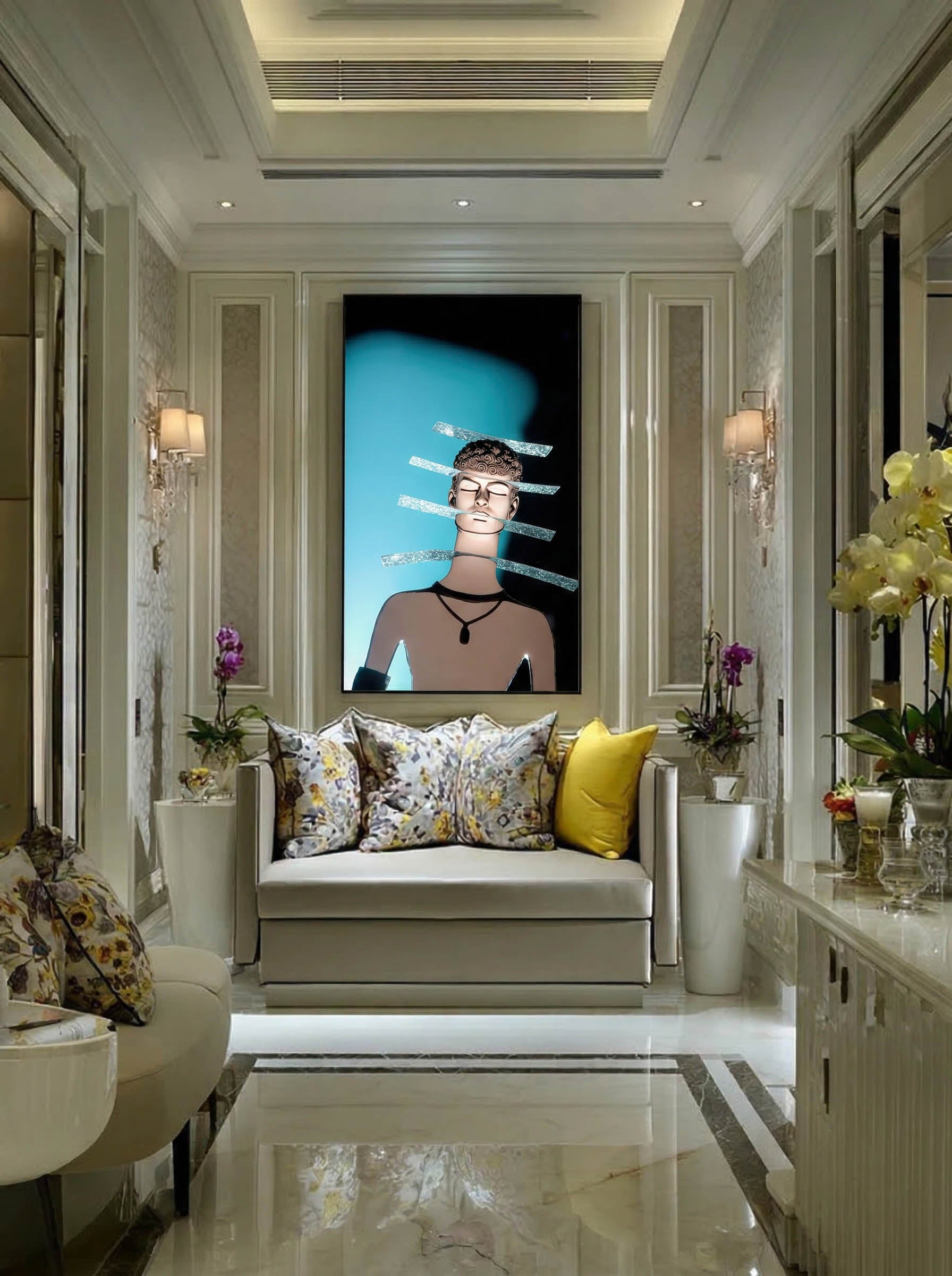 Modern Surreal Bust – Surreal Sculptural Wall Art 092