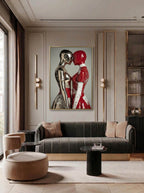 Sculptural Couple Art – Surreal Romantic Wall Art 096