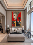 Folk Surreal Figure – Surreal Folk Art Wall Art 098