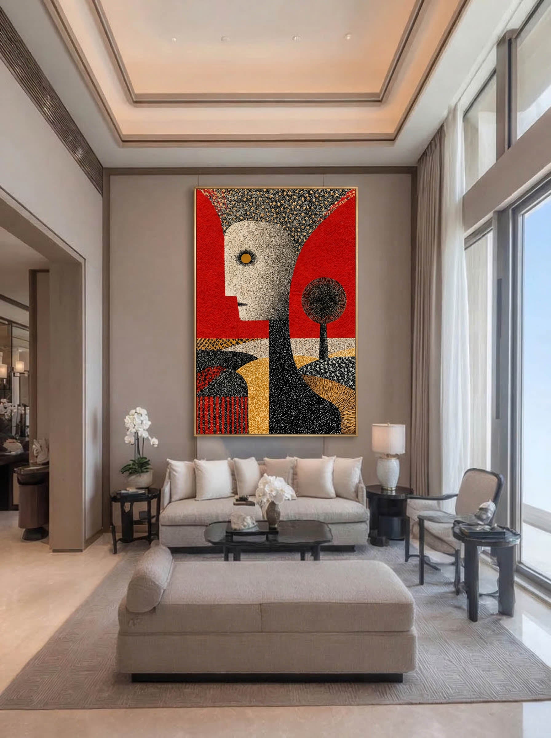 Folk Surreal Figure – Surreal Folk Art Wall Art 098