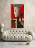 Folk Surreal Figure – Surreal Folk Art Wall Art 098