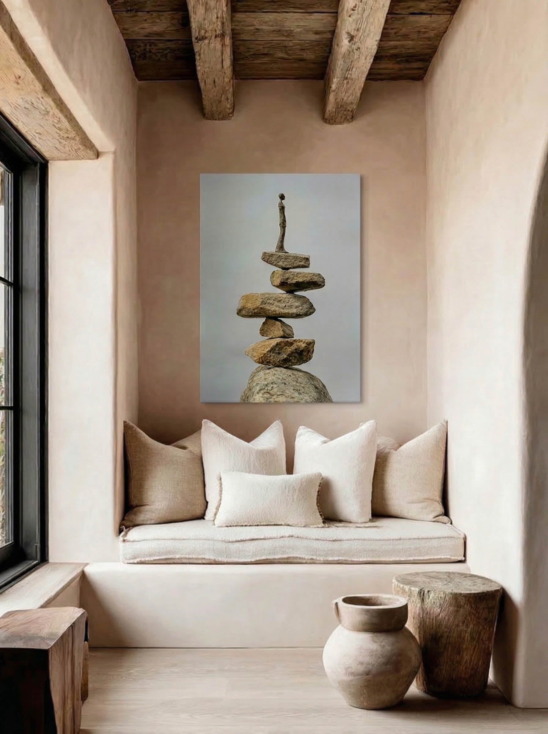 Figure and Stone Art – Surreal Sculptural Wall Art 099