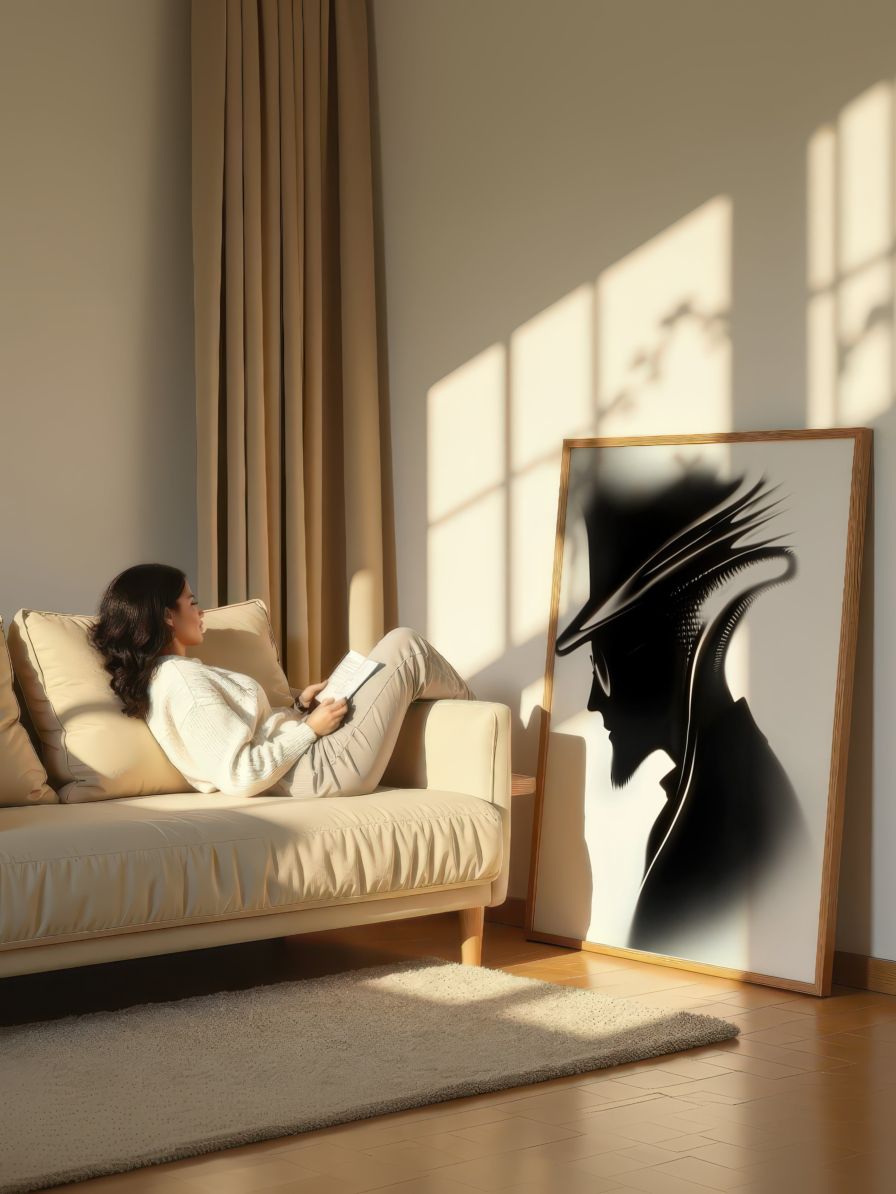 Noir Elegance – Surreal Futuristic Gentleman Wall Art 516