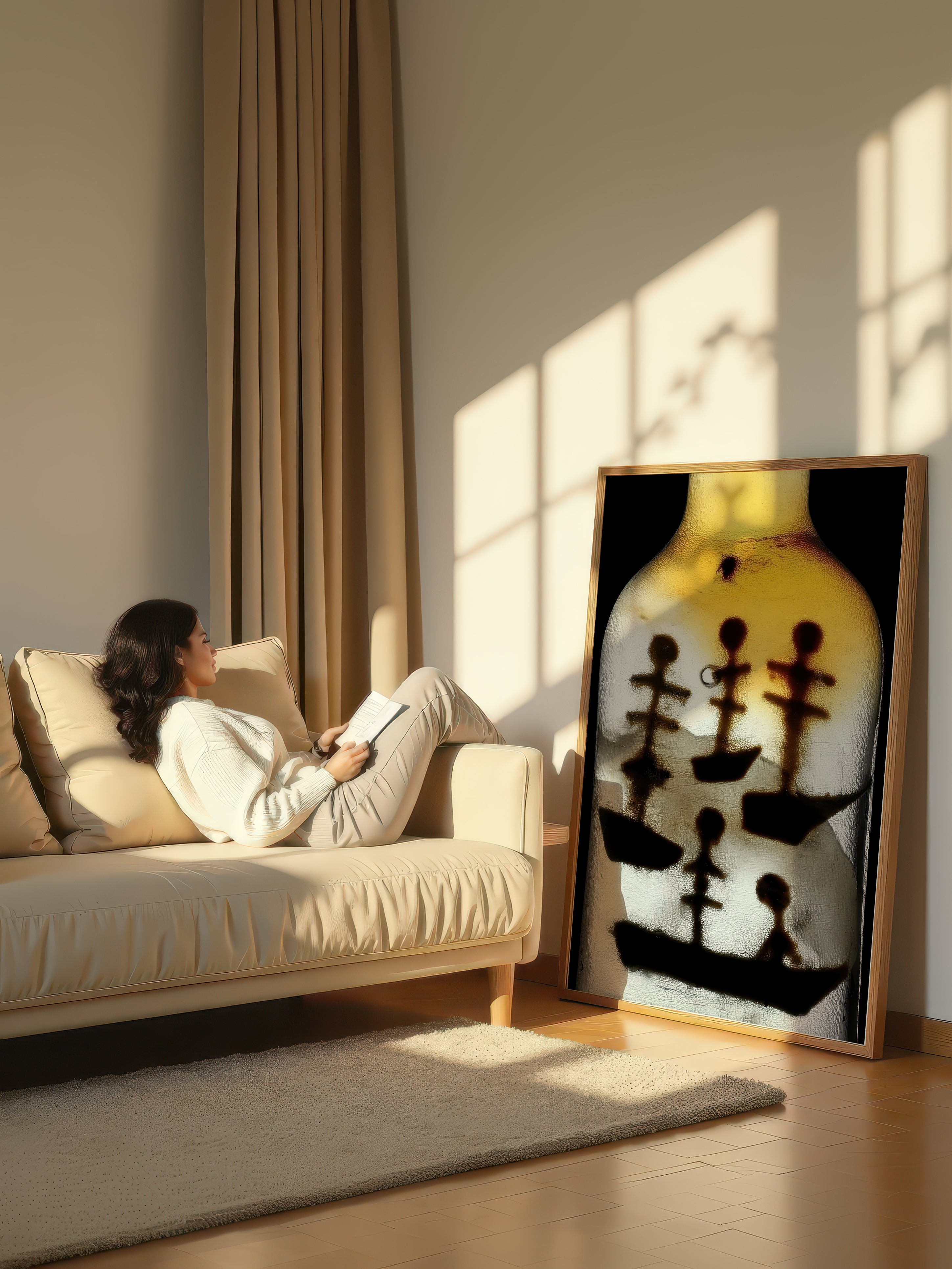 Ships in Glass – Surreal Pirate Bottle Narrative Wall Art 453