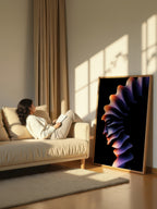 Prism Pulse – Surreal Purple Orange Portrait Wall Art 523