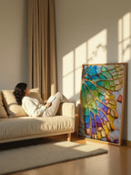 Prism Wing – Surreal Jewel-Tone Geometric Wall Art 554