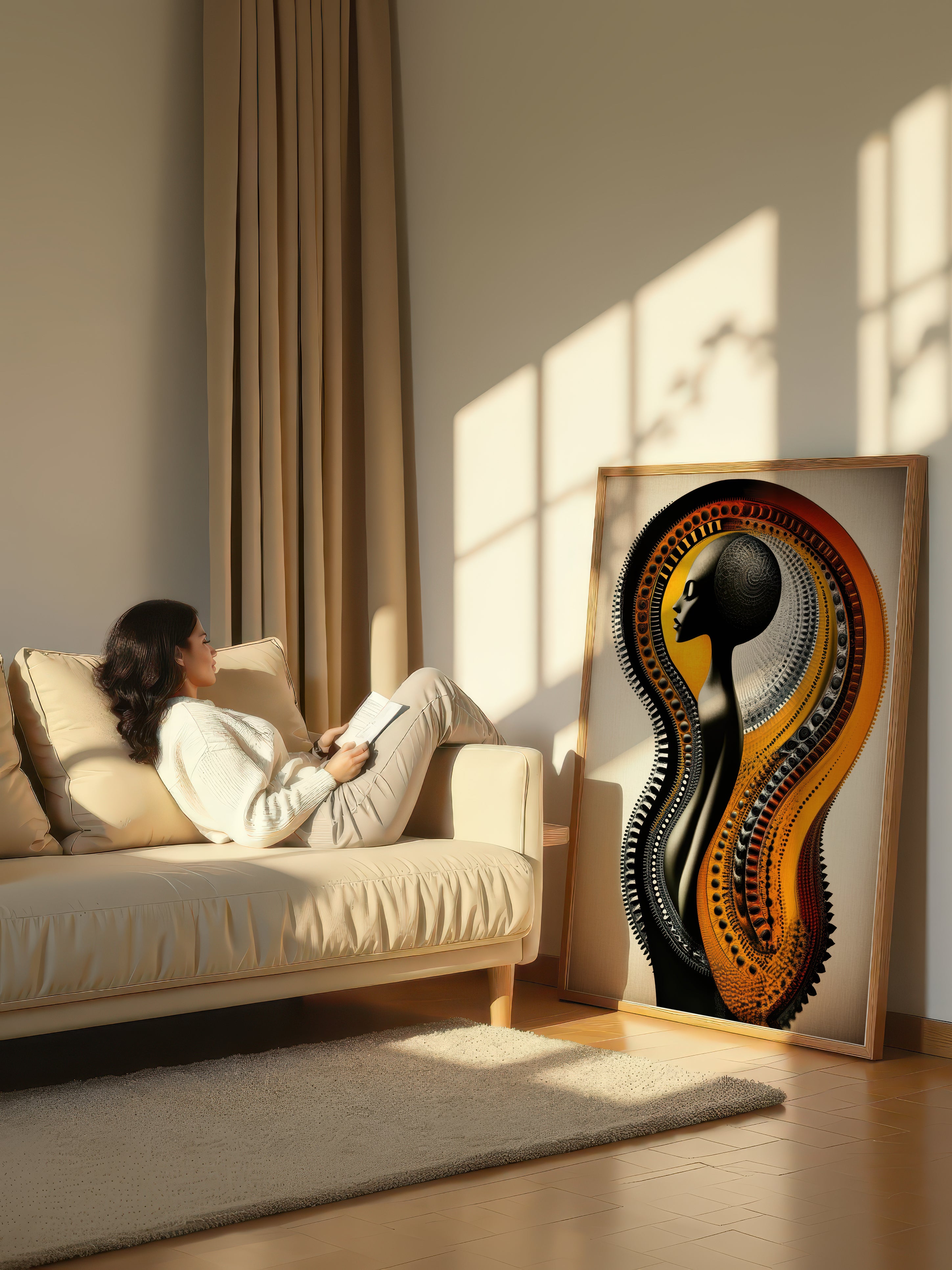 Golden Rhythm – Surreal Abstract Graphic Silhouette Wall Art 474