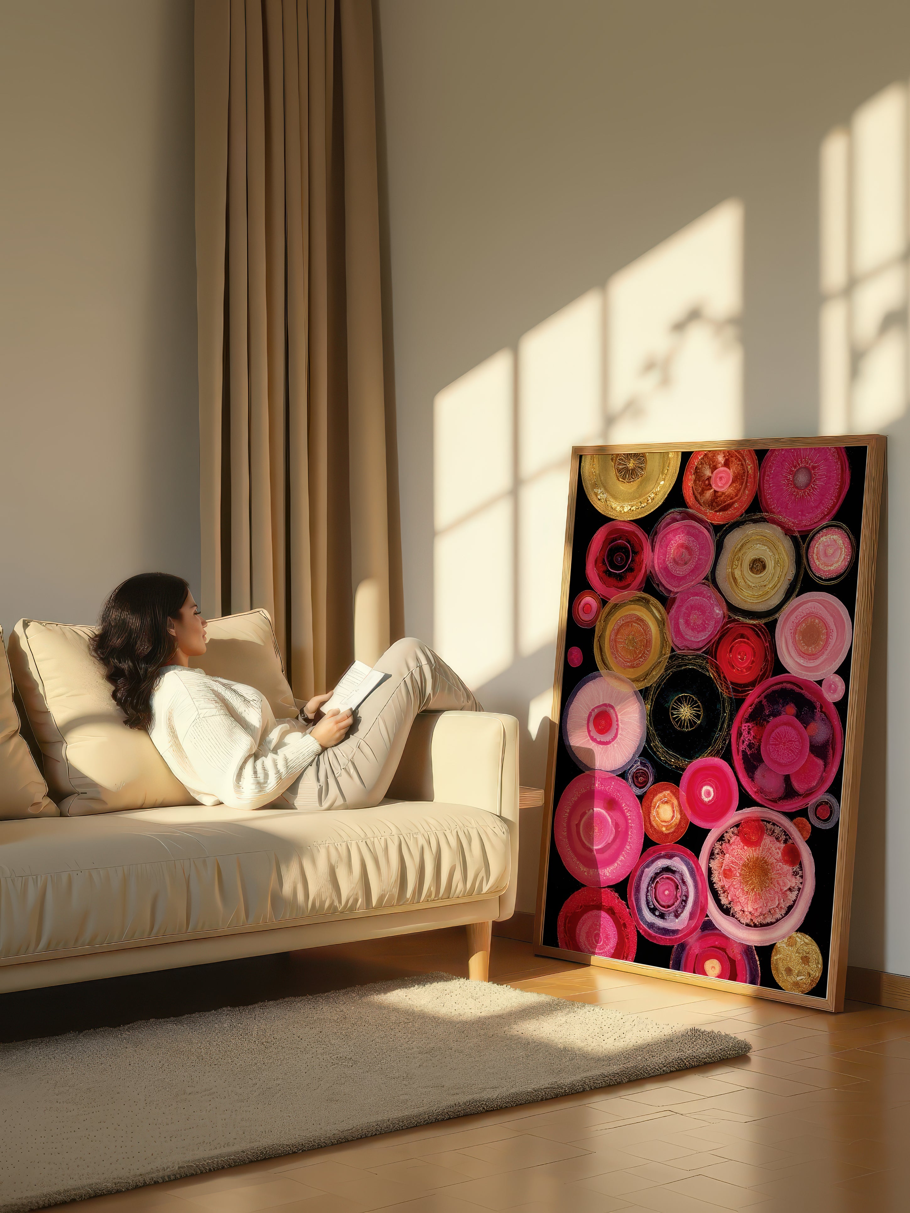 Pink Rounds – Surreal Abstract Floral Botanical Wall Art 443