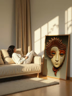 Pebbled Mask – Surreal Sculptural Mask Wall Art 546