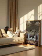 The Ancient Guardian – Surreal Geometric Stag Wall Art 484