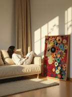 Petals in Pieces – Surreal Floral Mosaic Portrait Wall Art 479