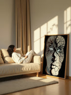 Divided Reflection – Surreal Fractured Duality Wall Art 539