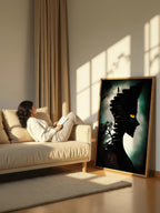 Midnight Ascent – Surreal Staircase Silhouette Wall Art 467