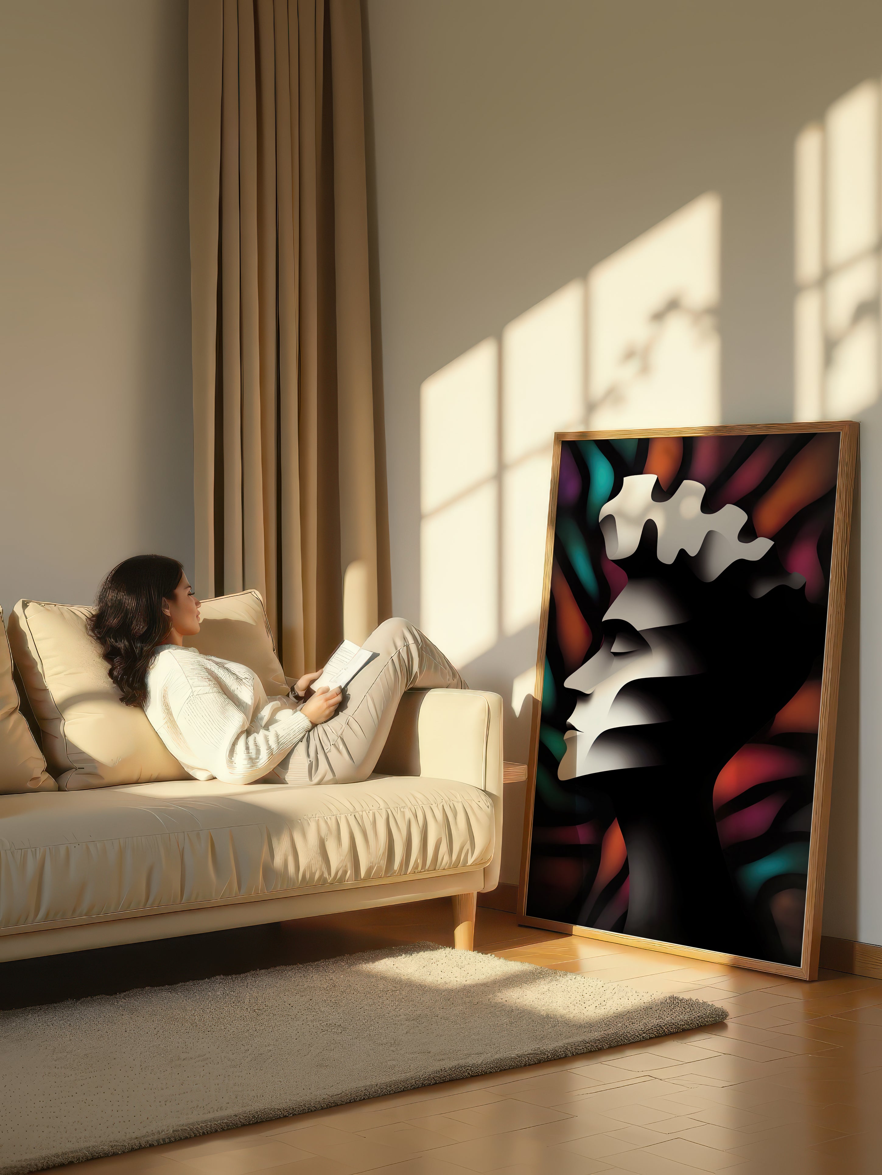 Lumina – Surreal Monochromatic Portrait Wall Art 505