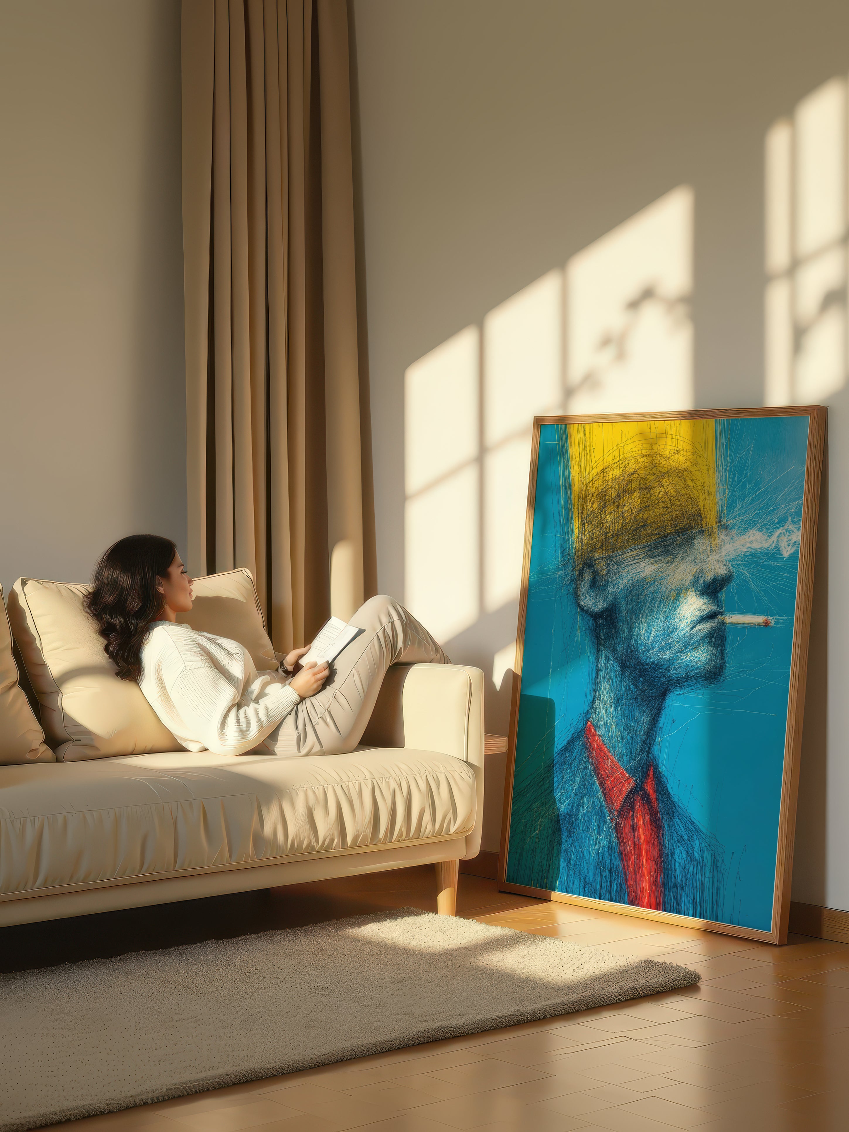 Smoke and Line – Surreal Expressive Cross-Hatch Wall Art 429