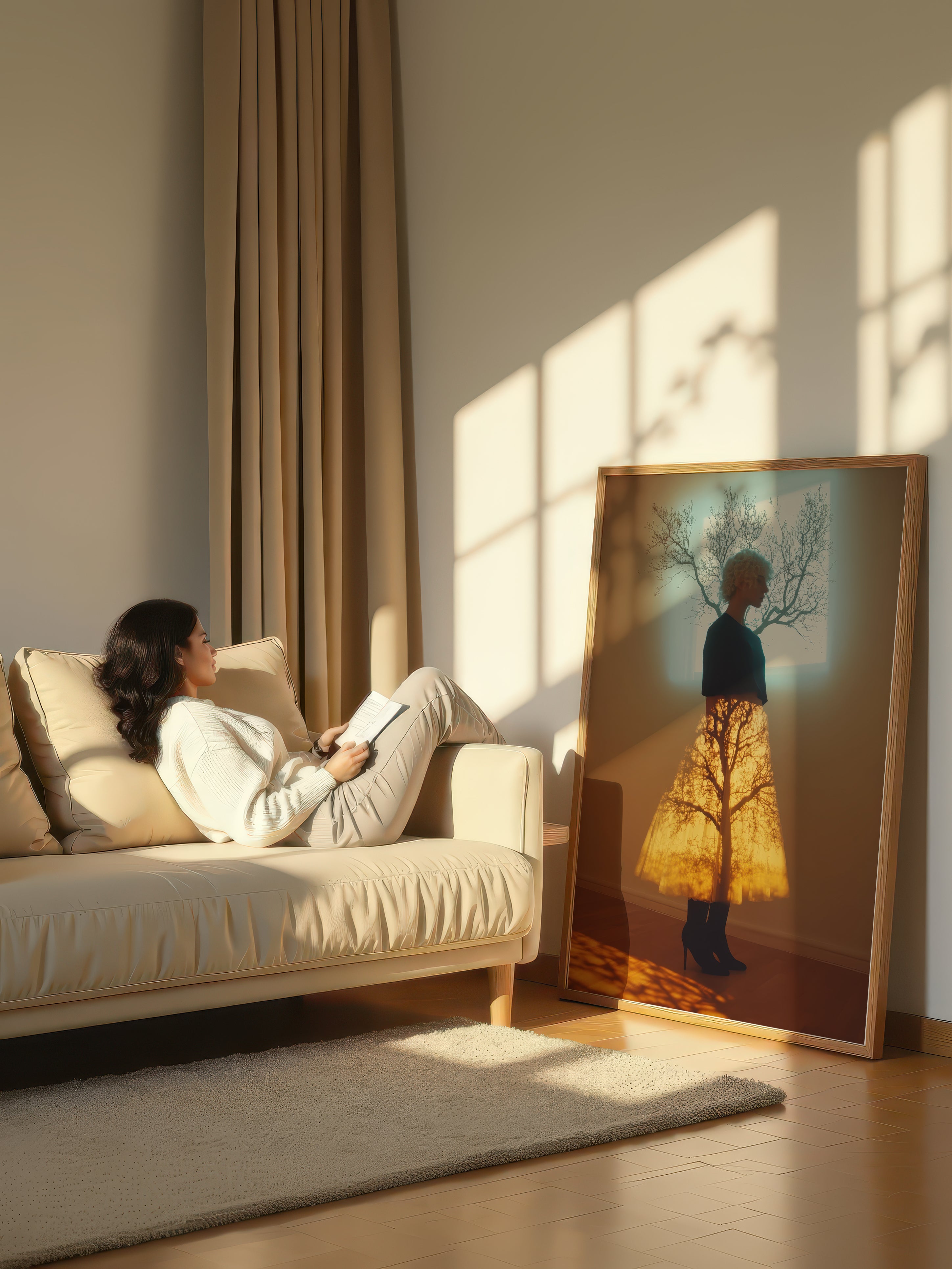 Luminous Growth – Surreal Minimalist Nature Portrait Wall Art 469