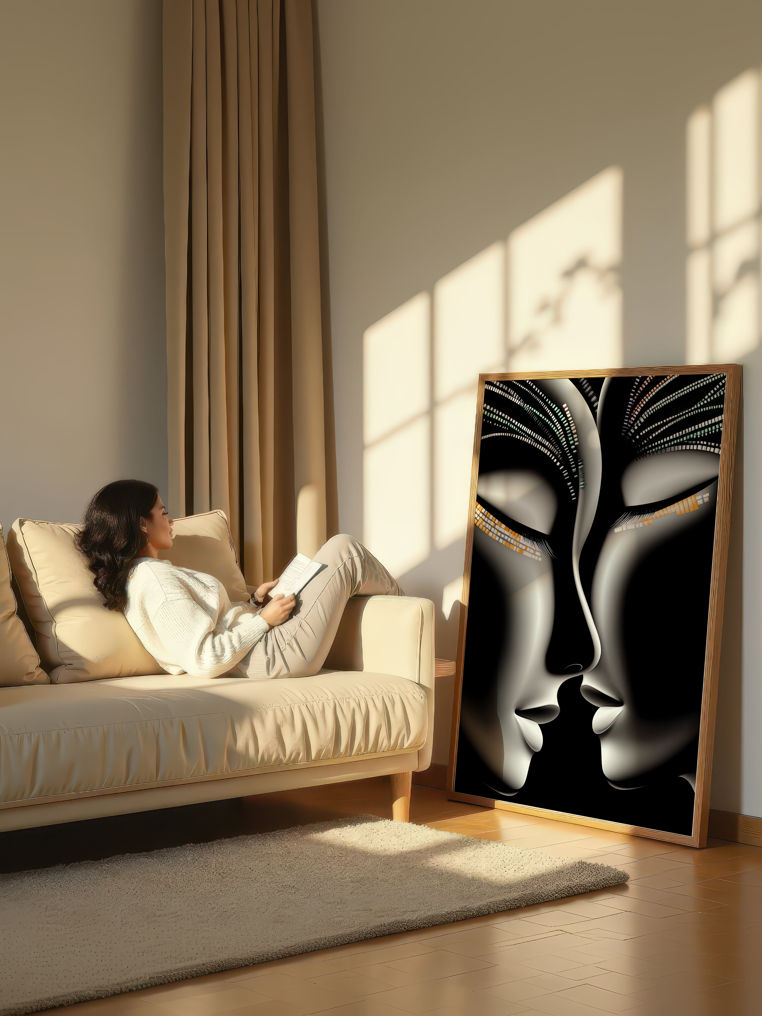 Tacit Intimacy – Surreal Dual Portrait Wall Art 524