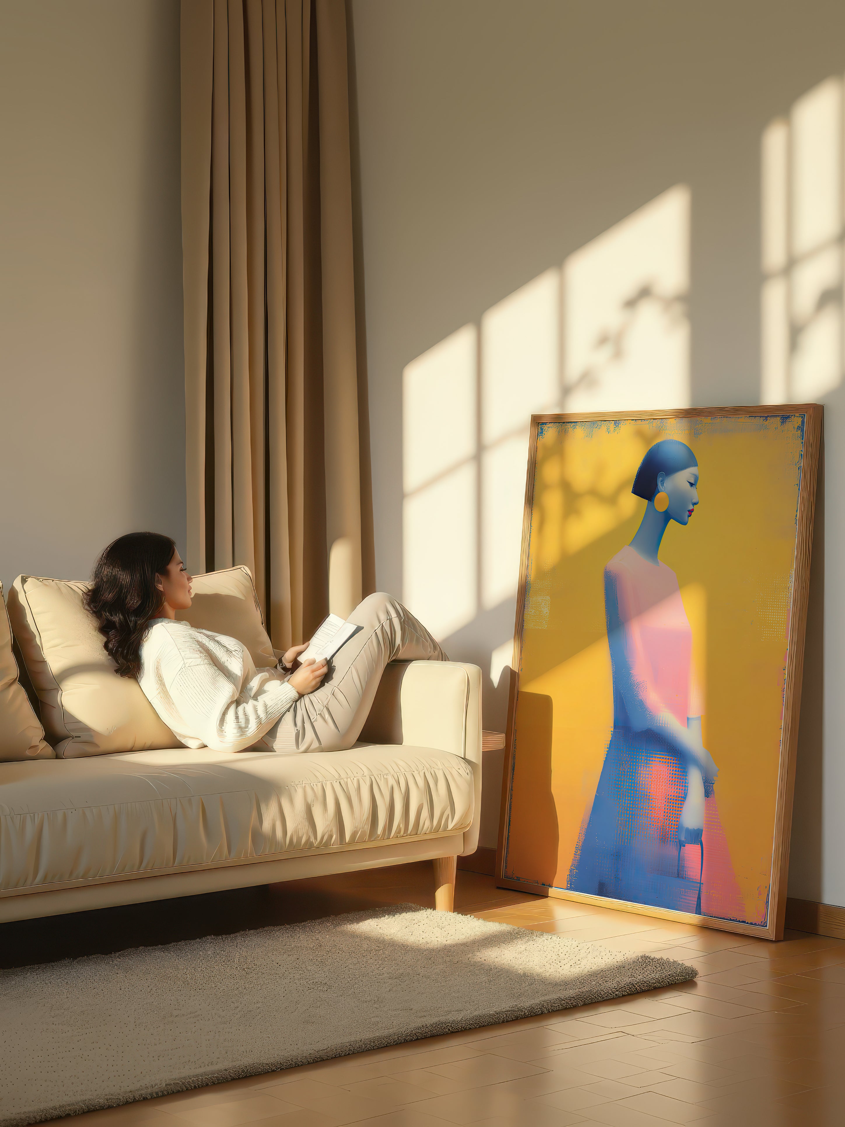 Solar Profile – Surreal Minimalist Halftone Wall Art 556