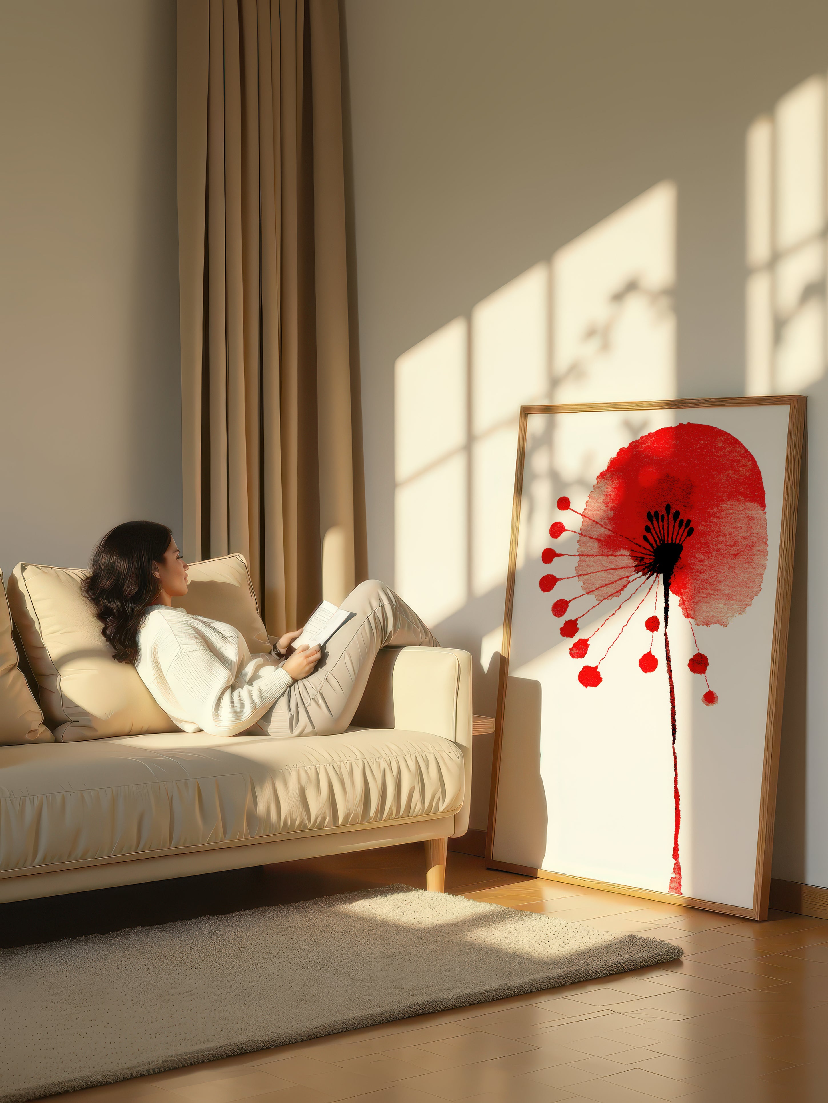 Red Poppy – Surreal Botanical Graphic Wall Art 477
