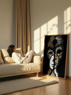Two Faces – Surreal Gothic Stone Portrait Wall Art 585