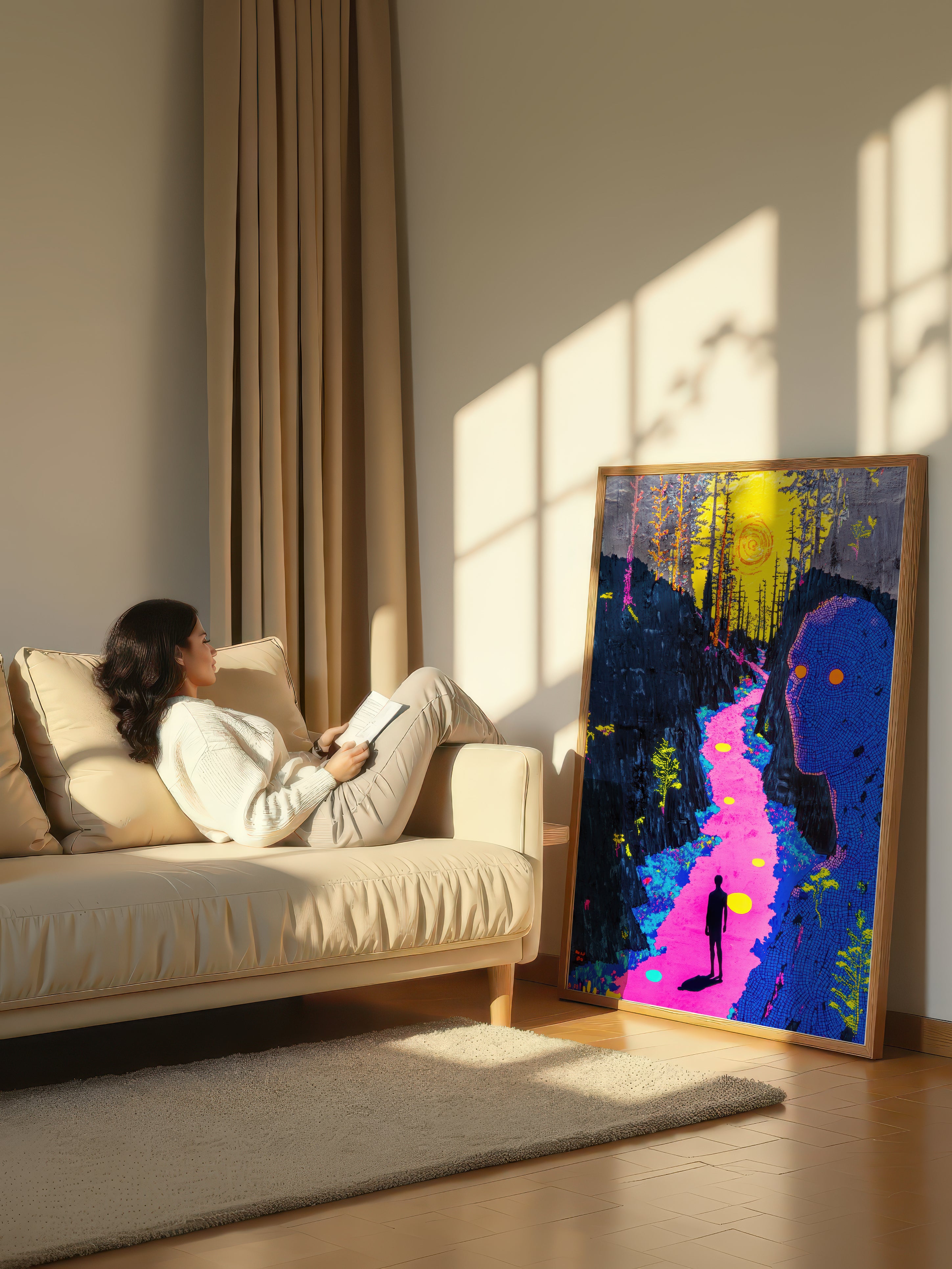 Luminous Canyon – Surreal Psychedelic Landscape Wall Art 566