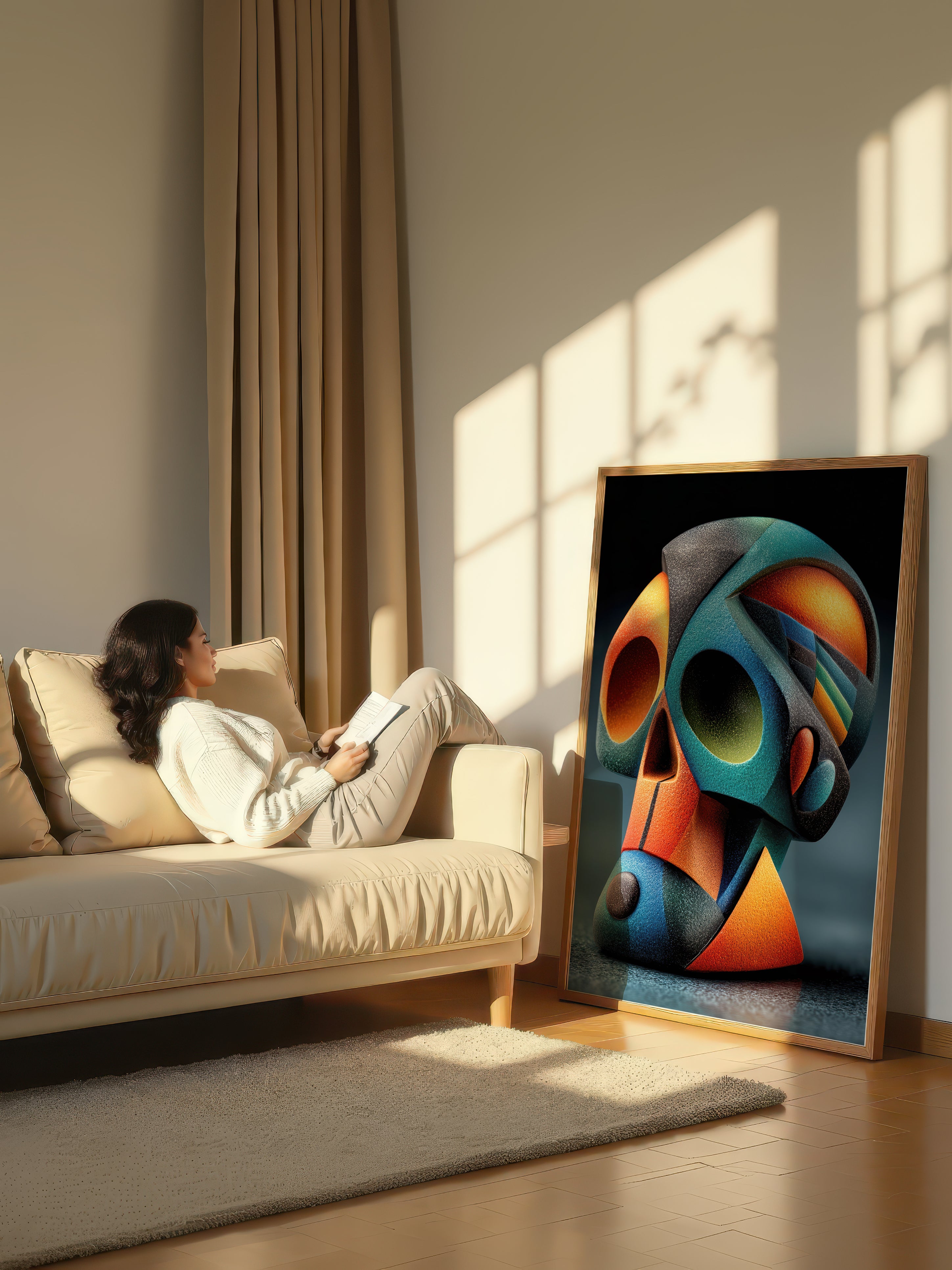 Prismatic Vision – Surreal Cubist Profile Wall Art 462